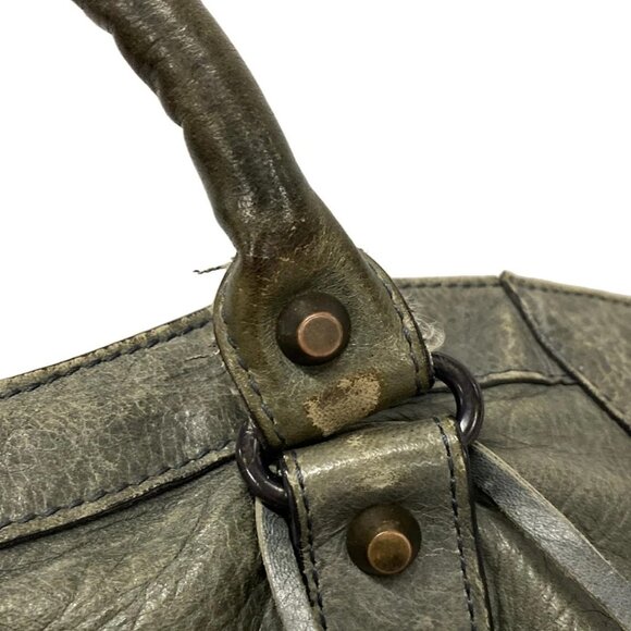 Auth BALENCIAGA The City 115748 Blue Green Leather - Handbag - Picture 11 of 16